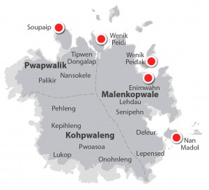 Pohnpei during the time of the Saudeleurs / Olsihpa's Building Locations