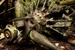 Japanese seaplane wreckage prop and engine on Lenger