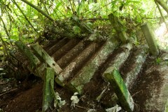 This set of concrete stairs probably led to the Japanese stone look-out post nearby, but have since toppled partly on their side.