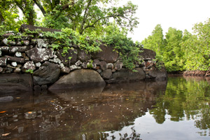 Southeast wall of Peikapw, Nan Madol, Pohnpei, Federated States of Micronesia (FSM)